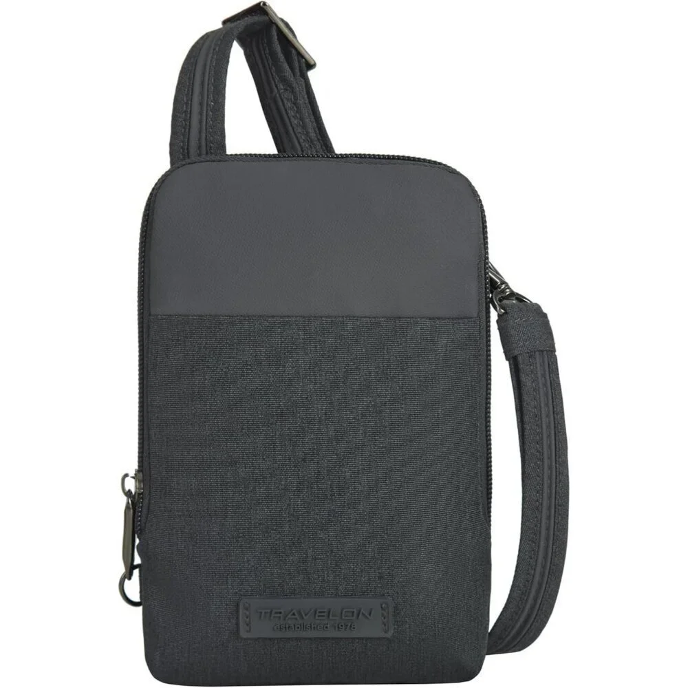 Women's Gray Heather Polyester Anti-Theft Metro Stadium Mini Imported Zipper